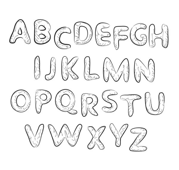 Jeu d'alphabet dessiné à la main. Lettres . — Image vectorielle