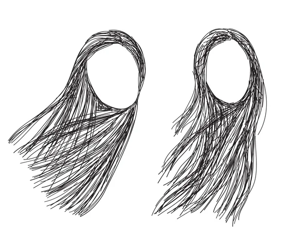 Handgezeichnete Mode-Frisuren-Skizze — Stockvektor