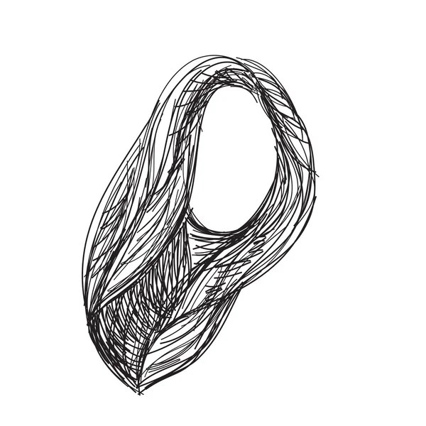 Hand drawn wig. Hair sketch. — Stock Vector