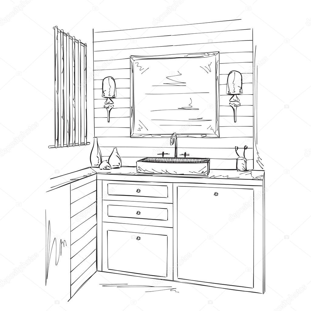 Drawing Mirror Bathroom