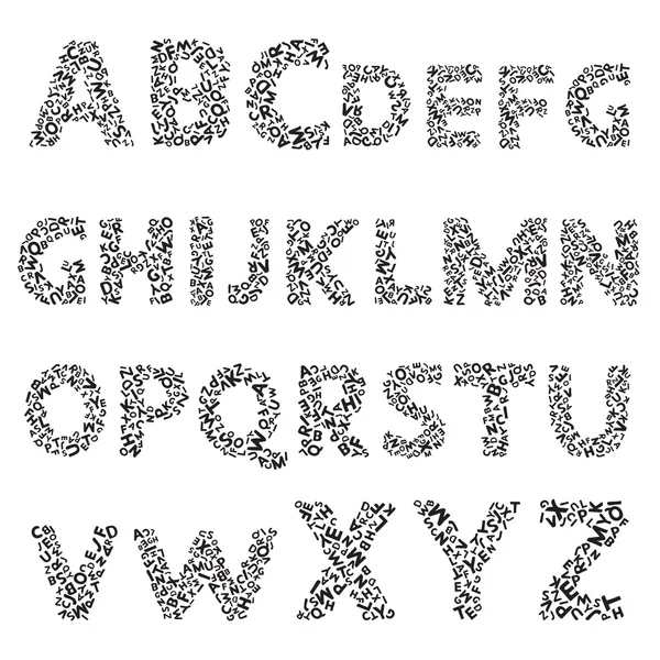 Hand drawn decorative textured vector alphabet. — Stock Vector