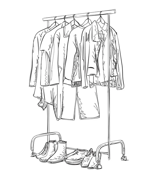 Hand drawn wardrobe sketch. — Stock Vector