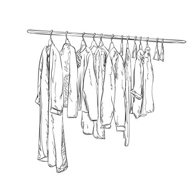 Dolap kroki. Elbise dükkanı.