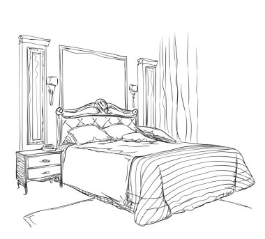 Yatak odası modern iç çekme