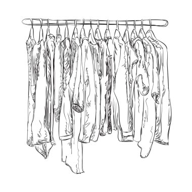 Dolap kroki. Elbise dükkanı.