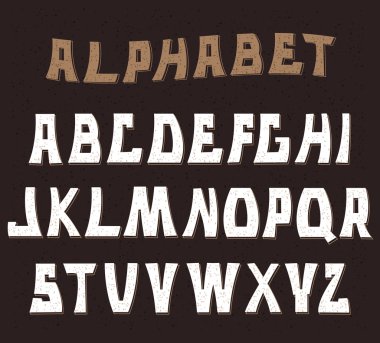 Dekoratif dokulu Abc harf. Alfabe.