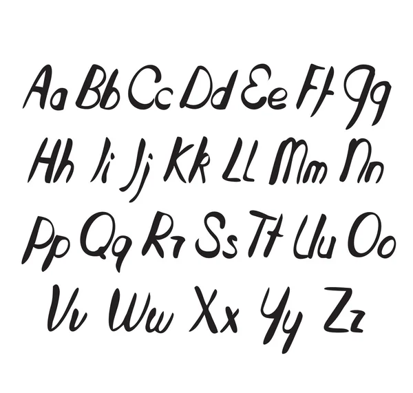 Cartas del alfabeto escritas . — Vector de stock