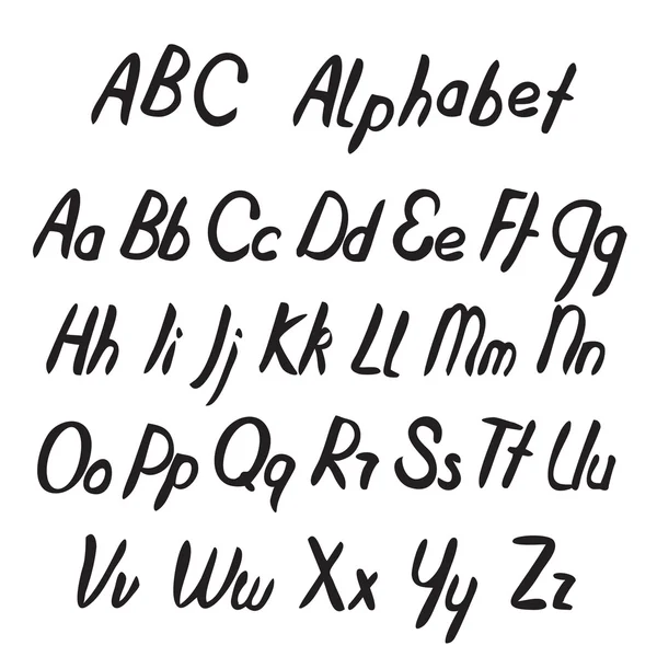 Letras ABC desenhadas à mão. Alfabeto . — Vetor de Stock