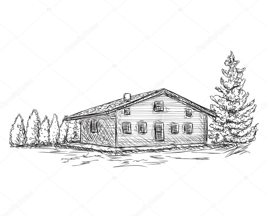 Featured image of post House Sketch With Tree - Background of house with vegetation for world habitat day.