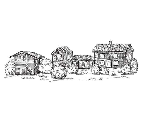 Desenho desenhado à mão casas . —  Vetores de Stock