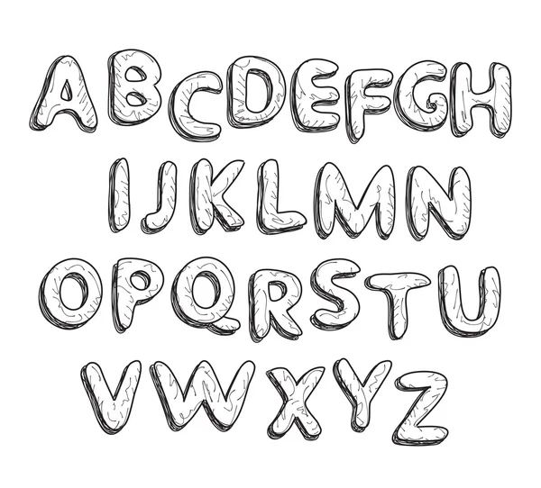 Handritat alfabet — Stock vektor