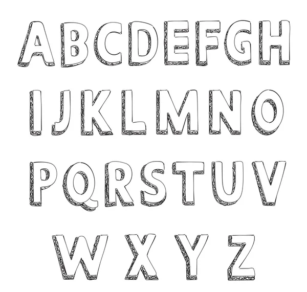 Alfabeto dibujado a mano conjunto . — Archivo Imágenes Vectoriales