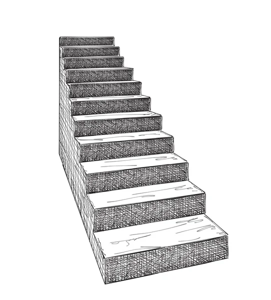 手描きの階段のスケッチ. — ストックベクタ