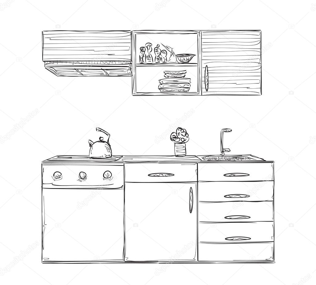 Kitchen set hand draw doodles Stock Vector Image & Art - Alamy