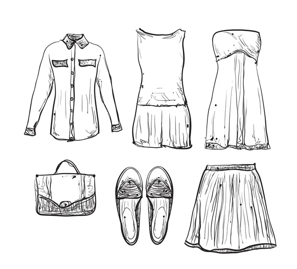 Vêtements de griffes d'été . — Image vectorielle
