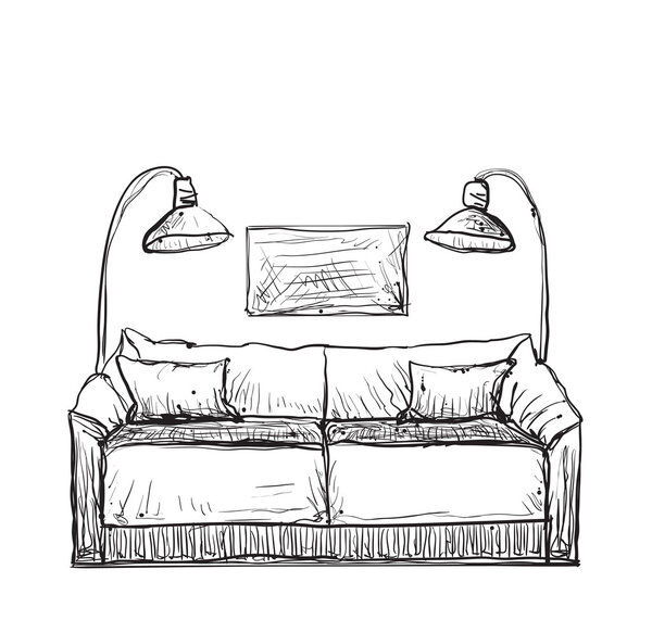 Ручной рисунок дивана
.