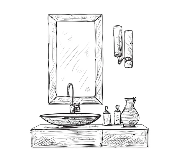 Cuarto de baño elementos interiores . — Archivo Imágenes Vectoriales