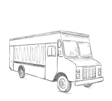 El gıda kamyon çekilmiş. Teslimat hizmeti