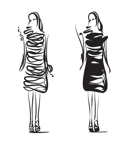 Modèles de mode Croquis . — Image vectorielle