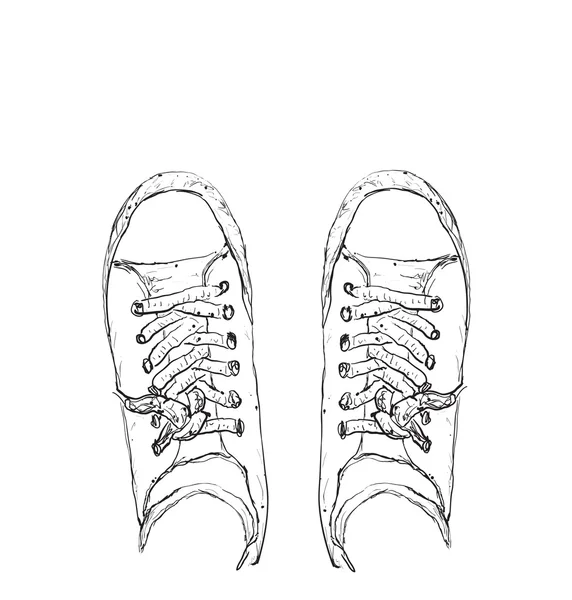 Zapatillas dibujadas a mano — Vector de stock