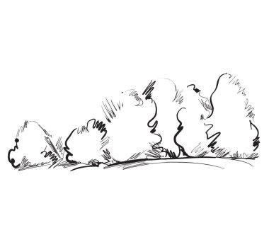 elle çizilmiş karikatür ağaç.