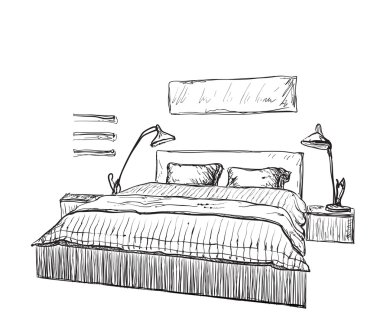 Yatak odası modern iç kroki