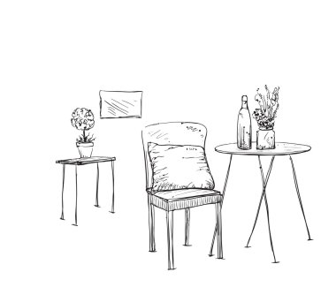 el çizimi mobilyalar.