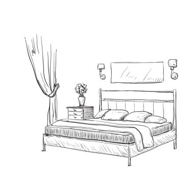 Yatak odası modern iç kroki