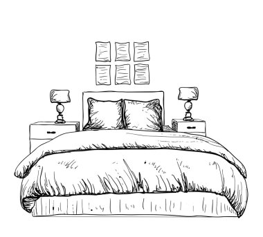 Yatak odası modern iç kroki