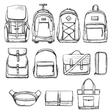 Seyahat için farklı çanta set