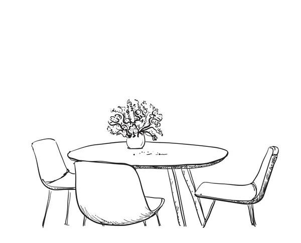 夏のカフェの家具. — ストックベクタ