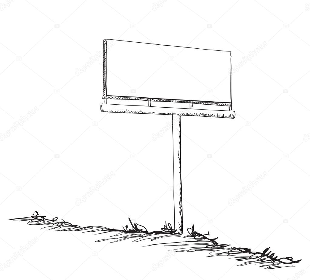 Hand drawn Illustration of a Billboard