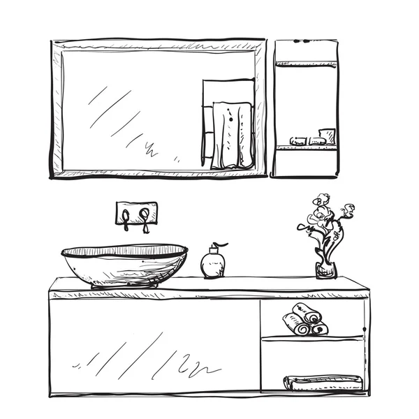 Интерьер ванной комнаты . — стоковый вектор