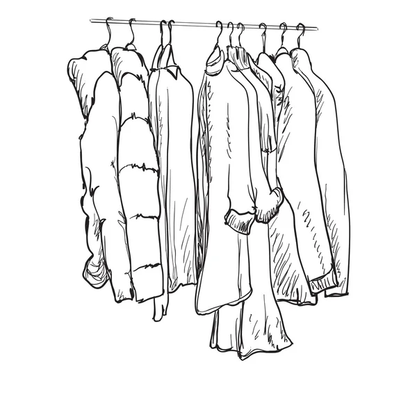 Ropa para el otoño. Abrigo y chaqueta — Vector de stock