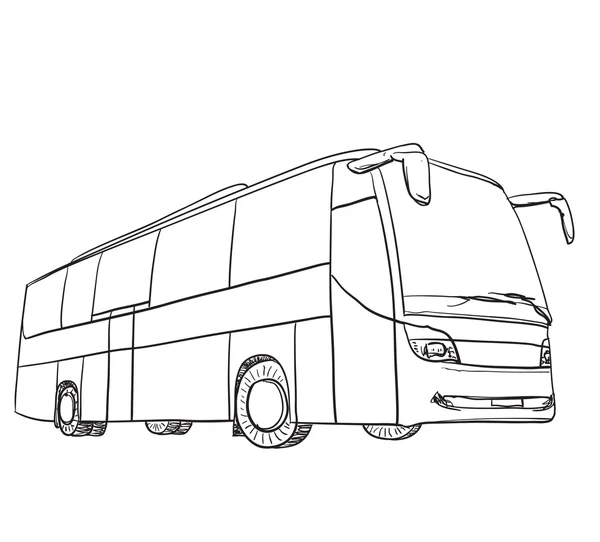 Trasporto disegnato a mano. Autobus — Vettoriale Stock