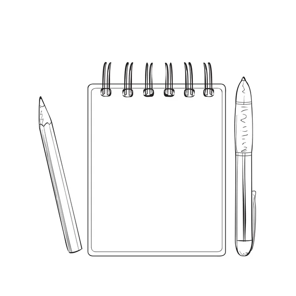 Cuaderno dibujado a mano para gente de negocios . — Vector de stock