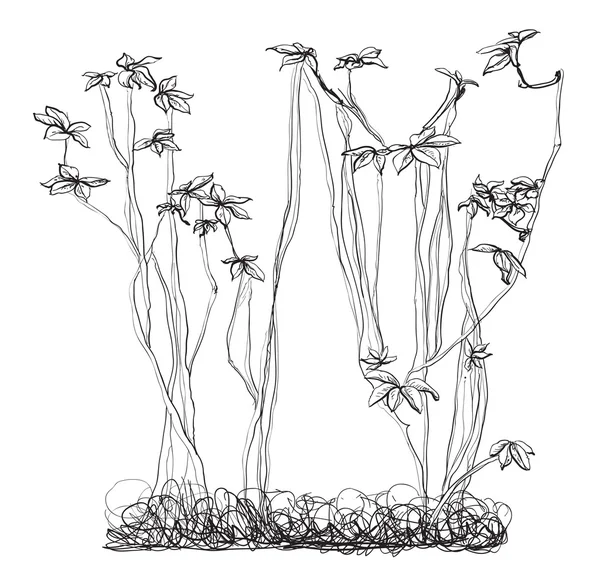 Stylové květinové pozadí, ručně kreslenou list — Stockový vektor