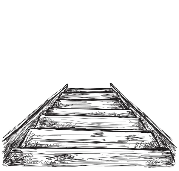 Bosquejo de escaleras dibujadas a mano . — Vector de stock