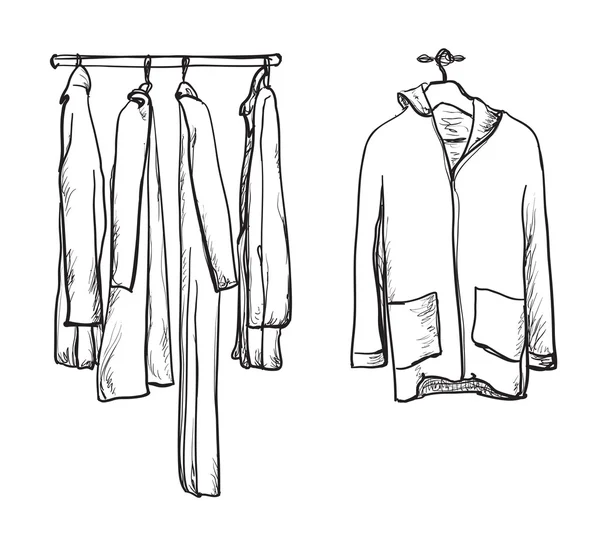 Ręcznie rysowane ubrania na jesień — Wektor stockowy
