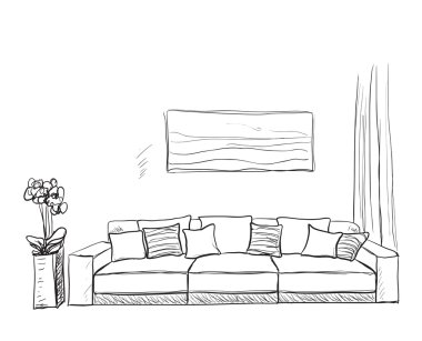 Elle çizilmiş kanepe.