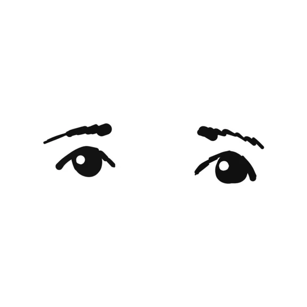 Vector image. Two beautiful female eyes looking forward. Sketch of an eye drawn in ink by hand — Stock Vector