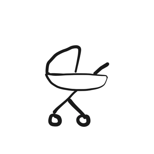 Karalama bebek arabası. Çizim — Stok Vektör