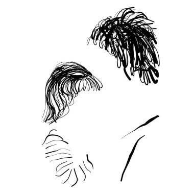 Anne ve bebek sembolü, elle çizilmiş siluet.