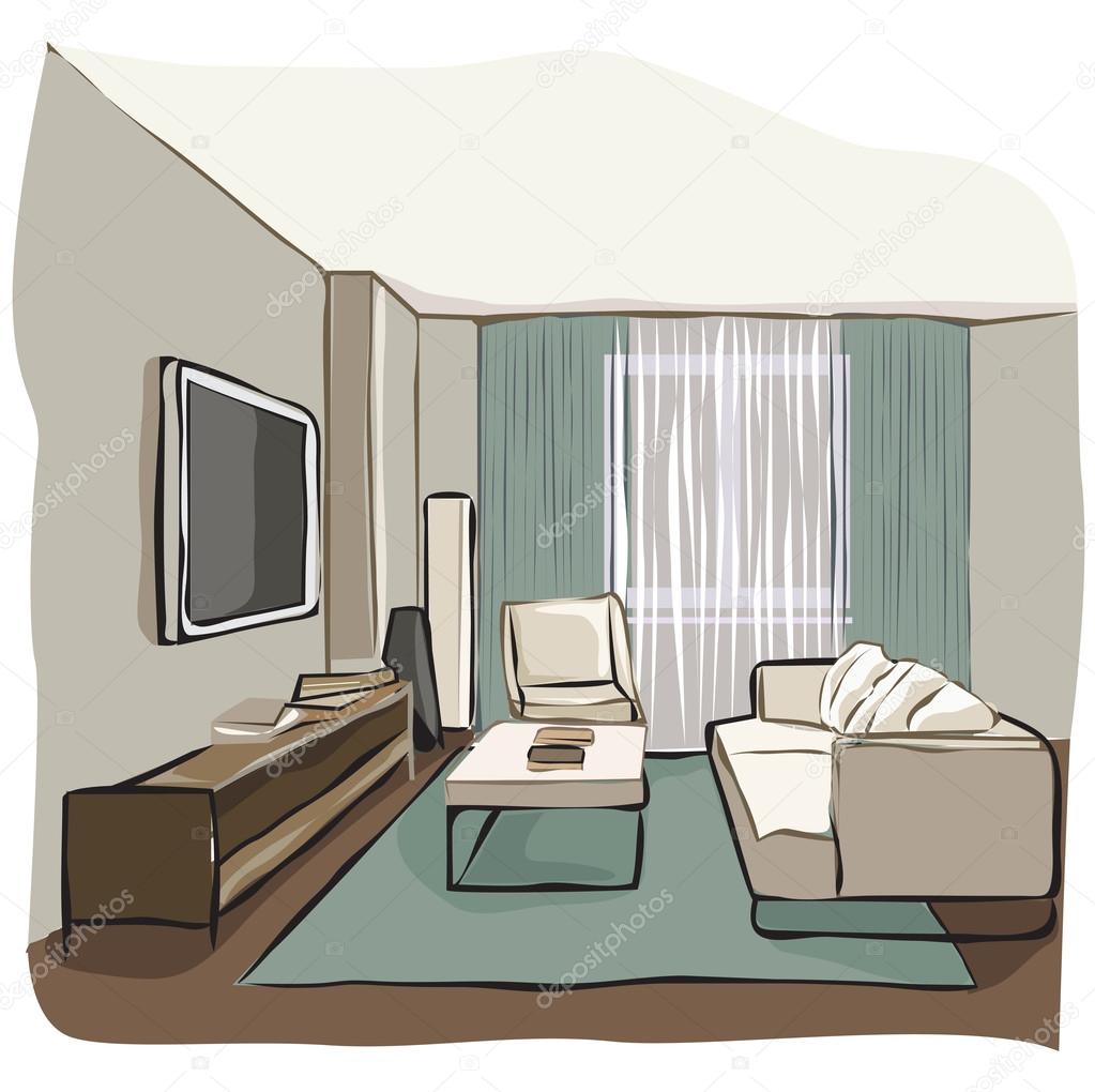Drawingroom. — Grafika wektorowa © Yuliia25 83255998