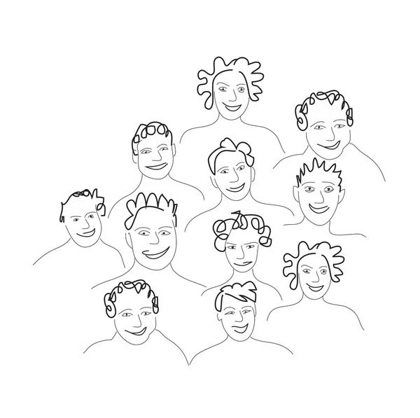 Groep mannen en vrouwen. — Stockvector