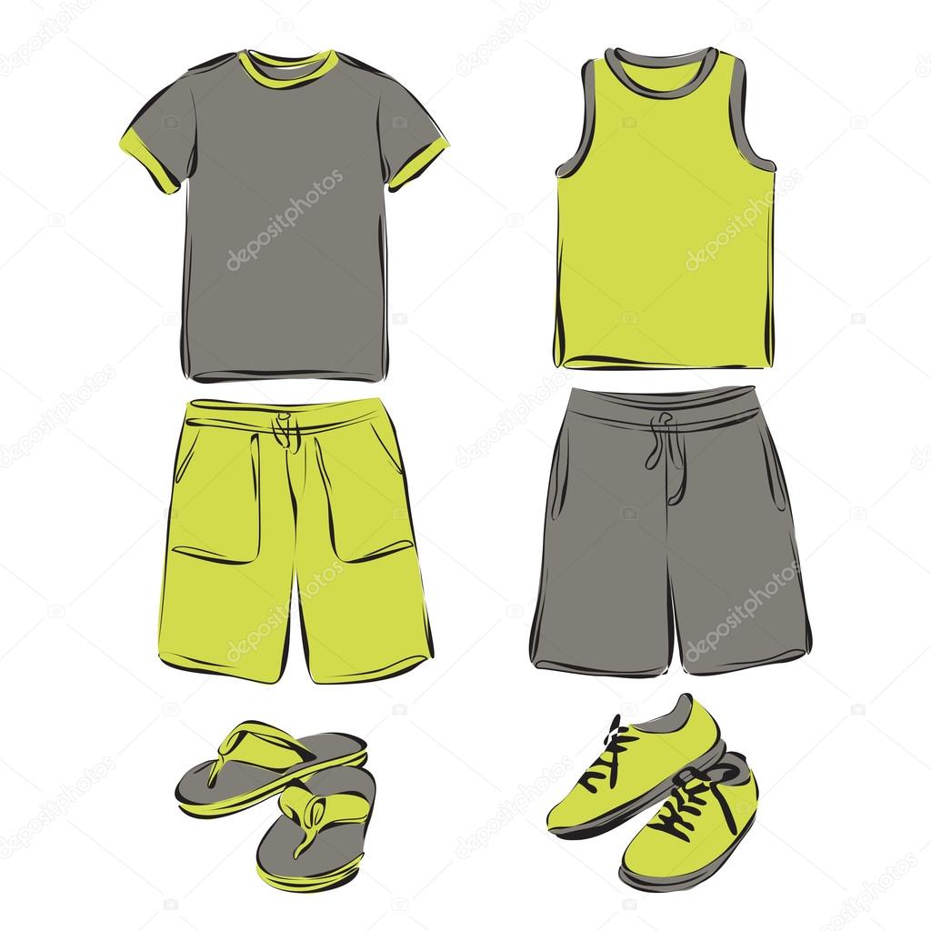 Set of mens summer clothes. Stock Vector by ©Yuliia25 83624398