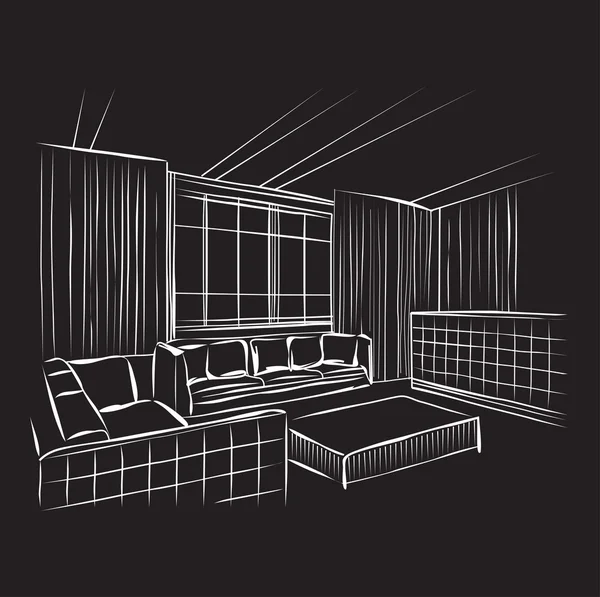 Habitación Interior — Vector de stock