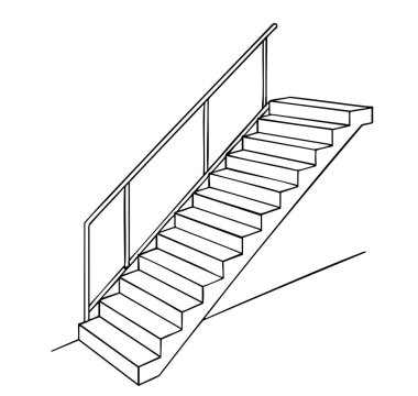Çizgi çizimi siyah merdiven