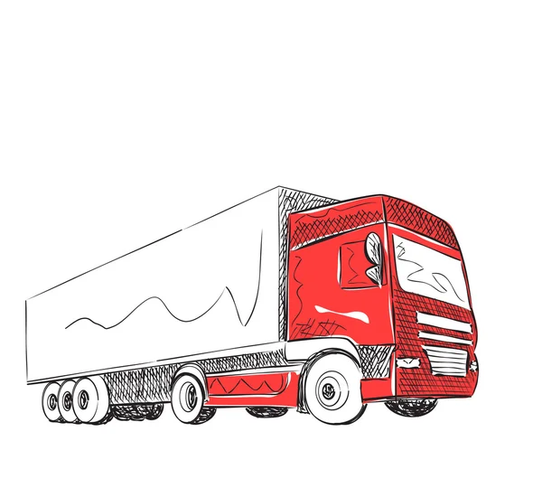 Croquis de camion . — Image vectorielle