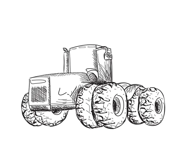 Croquis du tracteur — Image vectorielle